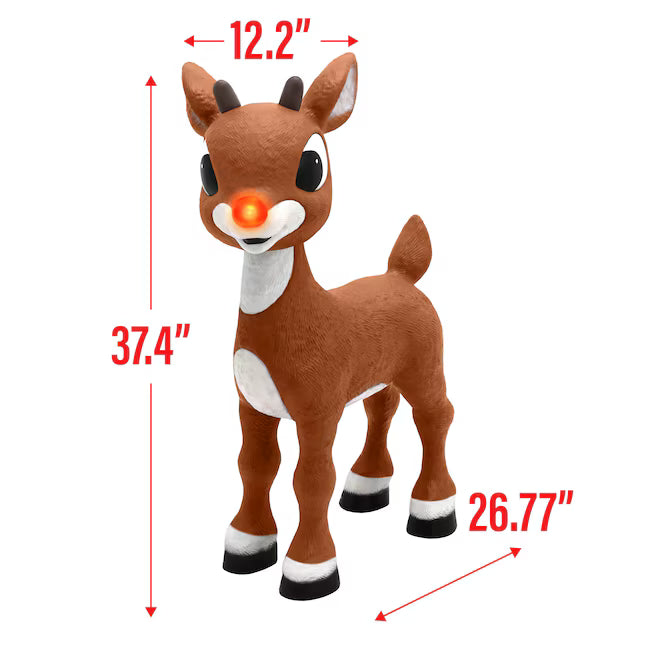 Rudolph the Red-Nosed Reindeer 3.1-ft Rudolph Animatronic Outdoor Christmas Decoration