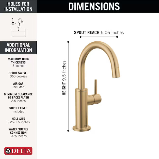 Delta Gold Champagne Bronze Deck-mount Cold Water Dispenser