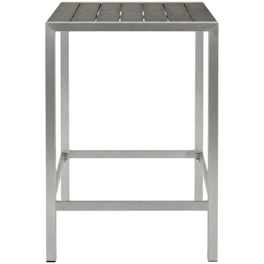 Outdoor Escape - Aluminum Outdoor Bar Table With Square Top And Modern Design - Gray