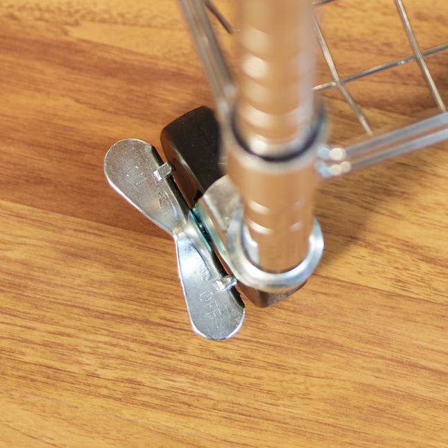 Style Selections Chrome Steel Base with Wood Rolling Kitchen Cart ( 24-in x 19.7-in x 38-in )
